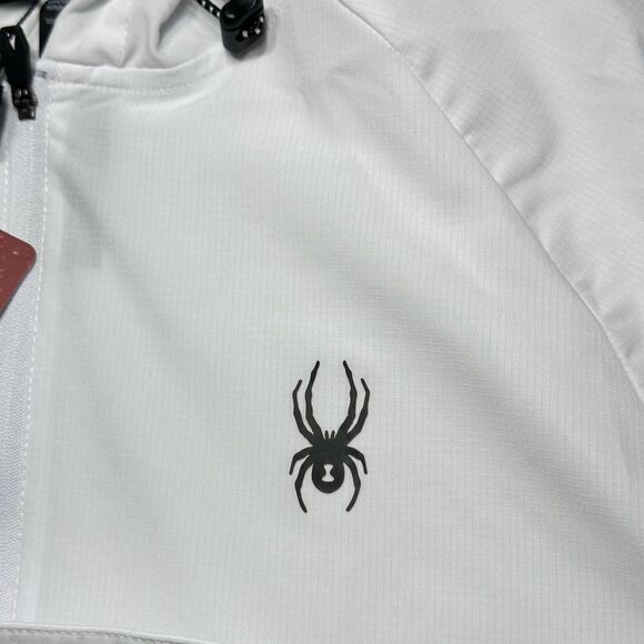 NEW Spyder Active Hoodie Pullover Light Sweatshirt White SPM881RD Men SZ Medium - Picture 6 of 15